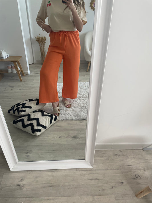Pantalon fluide orange